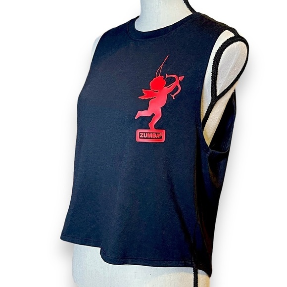 Zumba Love Graphic Black Red Zumba Wear Tank Tee Valentine’s Day Size Small - Picture 5 of 8